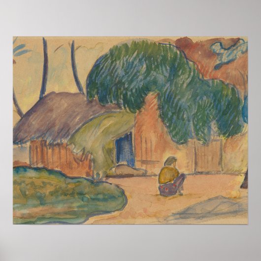 Paul Gauguin - Tahitian Hut Poster (Voorkant)