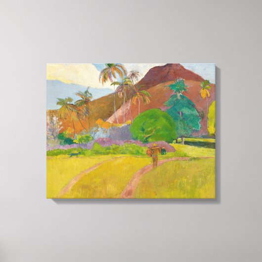 Paul Gauguin - Tahitian Landscape Canvas Afdruk (Voorkant)