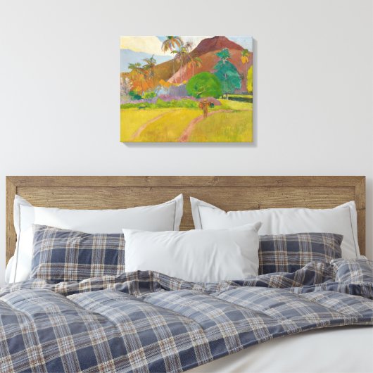 Paul Gauguin - Tahitian Landscape Canvas Afdruk (Insitu (Slaapkamer))