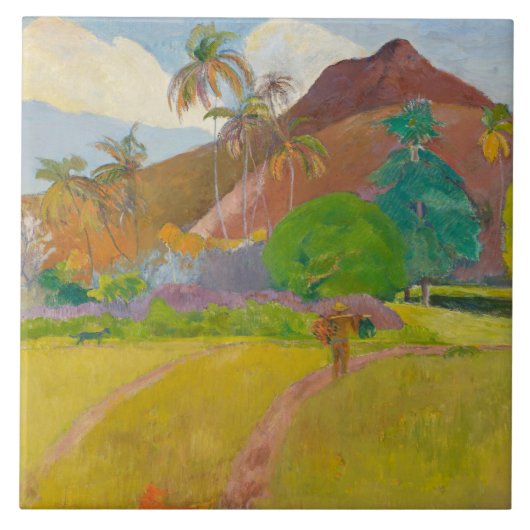 Paul Gauguin - Tahitian Landscape Tegeltje (Voorkant)