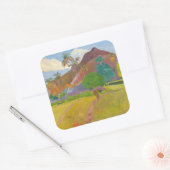 Paul Gauguin - Tahitian Landscape Vierkante Sticker (Envelop)