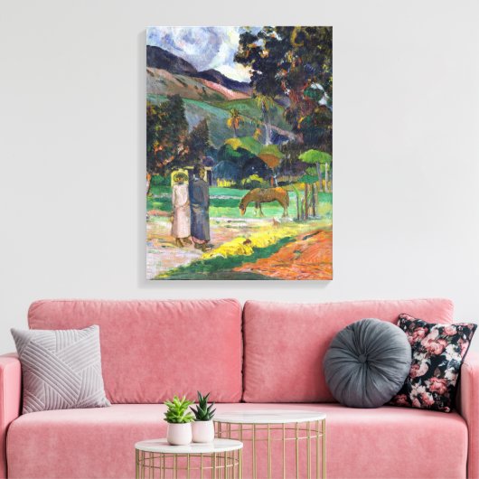 Paul Gauguin Tahitian Landschap Canvas Afdruk (Insitu (Woonkamer))