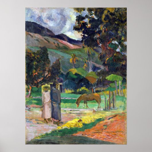 Paul Gauguin Tahitian Landschap Poster (Voorkant)