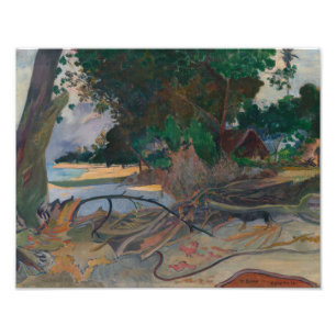 Paul Gauguin - Te burao - De Hibiscus-boom Foto Afdruk
