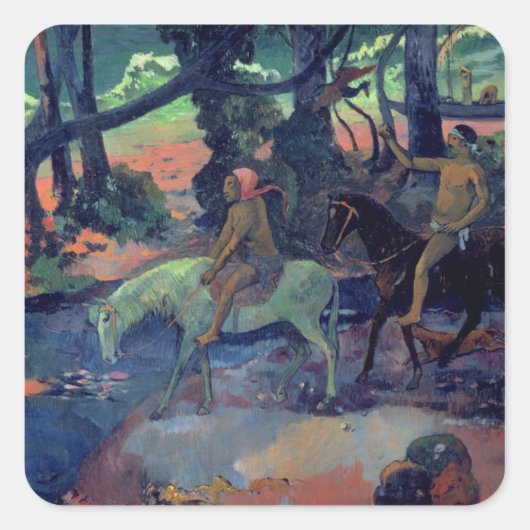 Paul Gauguin | The Escape, The Ford, 1901 Vierkante Sticker (Voorkant)