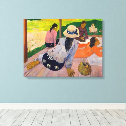Paul Gauguin - The Siesta Canvas Afdruk (Insitu (Houten vloer))