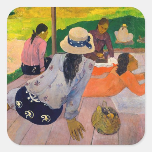 Paul Gauguin - The Siesta Vierkante Sticker (Voorkant)
