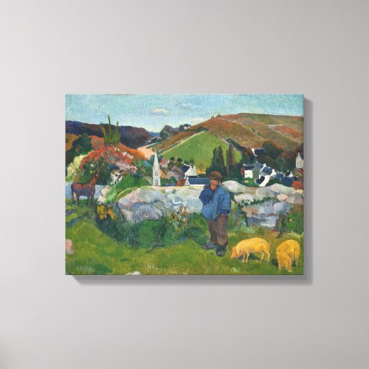 Paul Gauguin The Swineherd Canvas Afdruk (Voorkant)