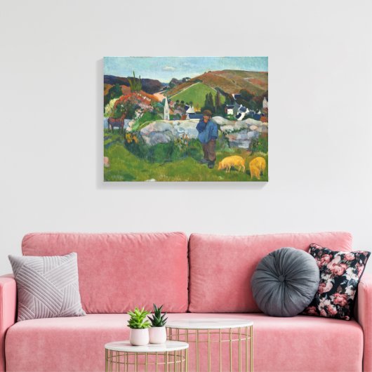 Paul Gauguin The Swineherd Canvas Afdruk (Insitu (Woonkamer))