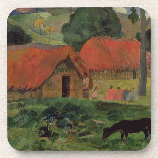 Paul Gauguin | The Three Huts, Tahiti, 1891-92 (oi Bier Onderzetter (Voorkant)