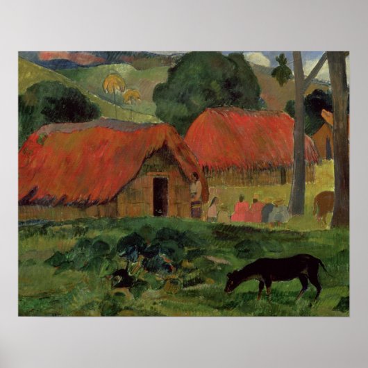 Paul Gauguin | The Three Huts, Tahiti, 1891-92 (oi Poster (Voorkant)