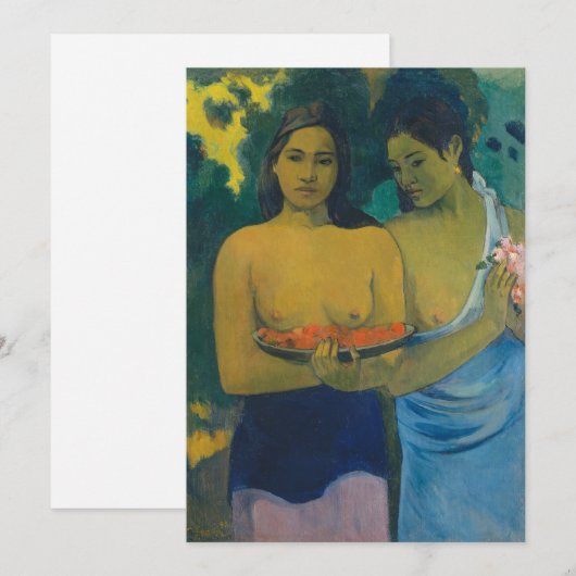 Paul Gauguin - Twee Tahitiaanse Vrouwen Bedankkaart (Voorkant / Achterkant)