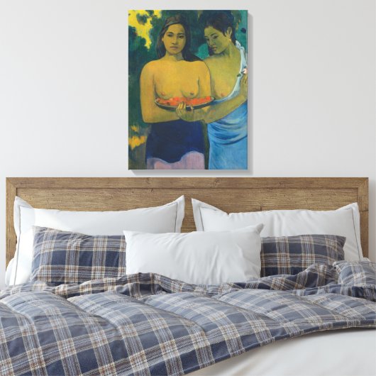 Paul Gauguin - Twee Tahitiaanse vrouwen Canvas Afdruk (Insitu (Slaapkamer))
