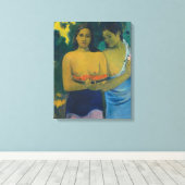 Paul Gauguin - Twee Tahitiaanse vrouwen Canvas Afdruk (Insitu (Houten vloer))