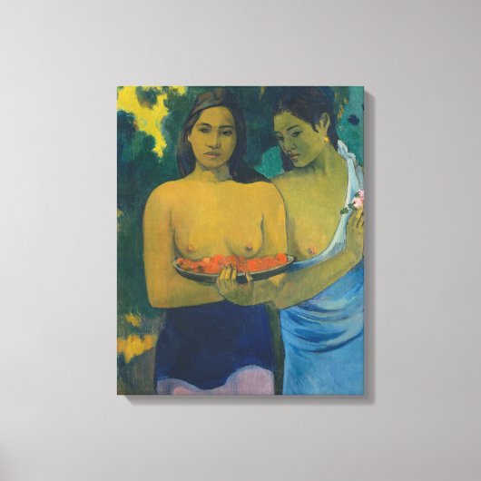 Paul Gauguin - Twee Tahitiaanse vrouwen Canvas Afdruk (Voorkant)