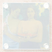 Paul Gauguin - Twee Tahitiaanse vrouwen Glazen Onderzetter (Achterkant)