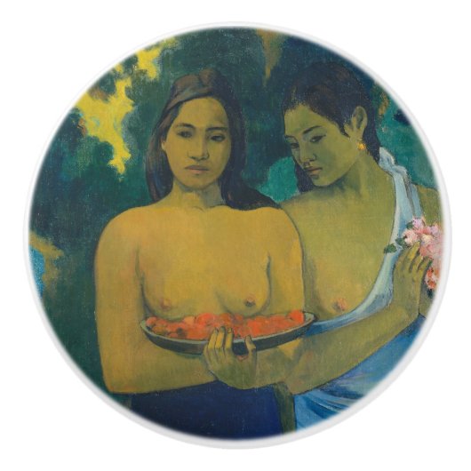 Paul Gauguin - Twee Tahitiaanse vrouwen Keramische Knop (Voorkant)