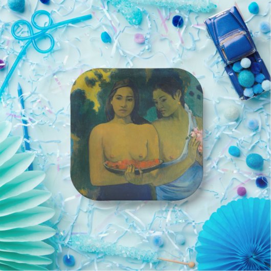 Paul Gauguin - Twee Tahitiaanse vrouwen Papieren Bordje (Feest)