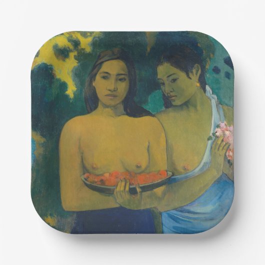 Paul Gauguin - Twee Tahitiaanse vrouwen Papieren Bordje (Voorkant)