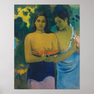 Paul Gauguin - Twee Tahitiaanse vrouwen Poster
