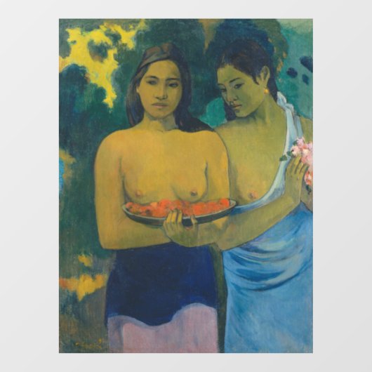 Paul Gauguin - Twee Tahitiaanse vrouwen Raamsticker (Vel)