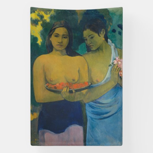 Paul Gauguin - Twee Tahitiaanse vrouwen Spandoek (Verticaal)
