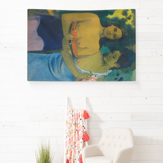 Paul Gauguin - Twee Tahitiaanse vrouwen Spandoek (Insitu)