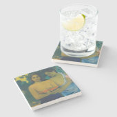 Paul Gauguin - Twee Tahitiaanse vrouwen Stenen Onderzetter (Zijkant)