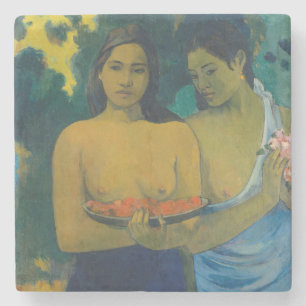 Paul Gauguin - Twee Tahitiaanse vrouwen Stenen Onderzetter
