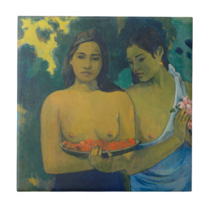 Paul Gauguin - Twee Tahitiaanse vrouwen Tegeltje