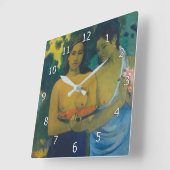 Paul Gauguin - Twee Tahitiaanse vrouwen Vierkante Klok (Hoek)