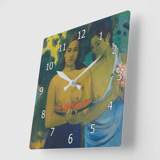 Paul Gauguin - Twee Tahitiaanse vrouwen Vierkante Klok (Hoek)