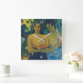 Paul Gauguin - Twee Tahitiaanse vrouwen Vierkante Klok (Huis)