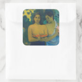 Paul Gauguin - Twee Tahitiaanse vrouwen Vierkante Sticker (Tas)