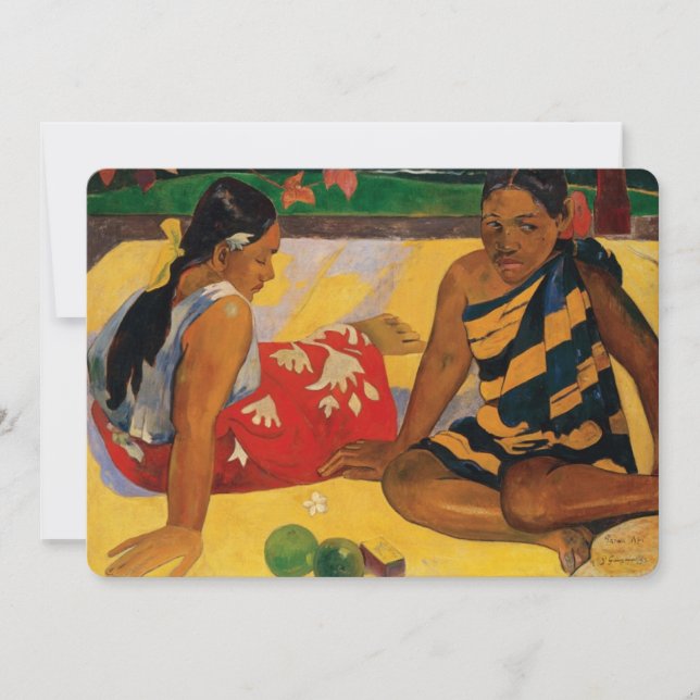 Paul Gauguin twee vrouwen van Tahiti Parau Api  (Voorkant)