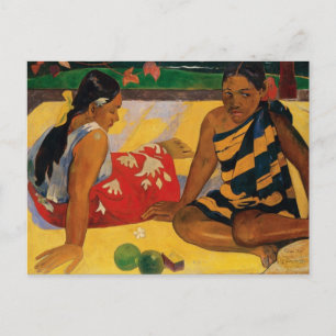 Paul Gauguin twee vrouwen van Tahiti Parau Api  Briefkaart