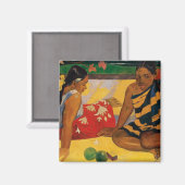 Paul Gauguin twee vrouwen van Tahiti Parau Api  Magneet (Voorkant / Achterkant)