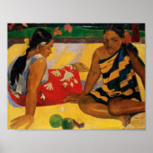 Paul Gauguin twee vrouwen van Tahiti Parau Api Poster (Voorkant)