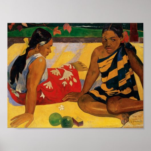 Paul Gauguin twee vrouwen van Tahiti Parau Api  Poster (Voorkant)