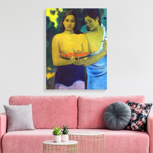 Paul Gauguin Two Tahitian Women Canvas Afdruk (Insitu (Woonkamer))