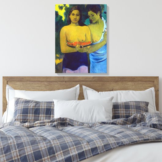 Paul Gauguin Two Tahitian Women Canvas Afdruk (Insitu (Slaapkamer))