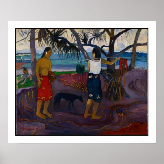 Paul Gauguin | Under the Pandanus, 1891 (oil on ca Poster (Voorkant)