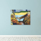 Paul Gauguin Van Gogh schildert zonnebloemen Canvas Afdruk (Insitu (Houten vloer))