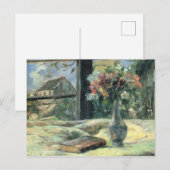 Paul Gauguin  Vase van Bloemen bij het Venster Briefkaart (Voorkant / Achterkant)