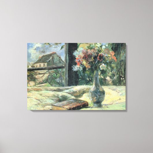 Paul Gauguin Vase van Bloemen bij het Venster Canvas Afdruk (Voorkant)