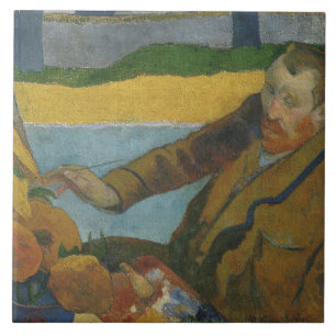 Paul Gauguin Vincent van Gogh schilderij zonnebloe Tegeltje