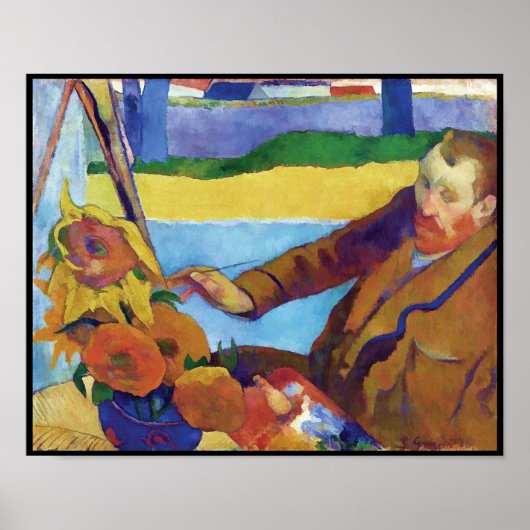 Paul Gauguin Vincent van Gogh schildert zonnebloem Poster (Voorkant)