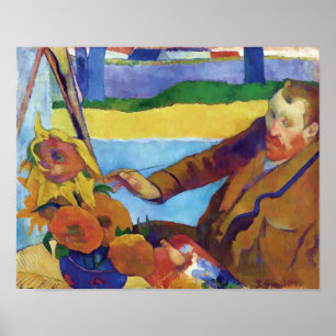 Paul Gauguin Vincent van Gogh schildert zonnebloem Poster