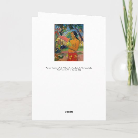 Paul Gauguin - Vrouw met een vrucht Kaart (Achterkant)