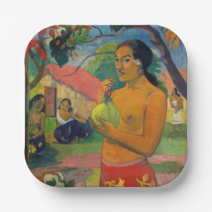 Paul Gauguin - Vrouw met een vrucht Papieren Bordje
